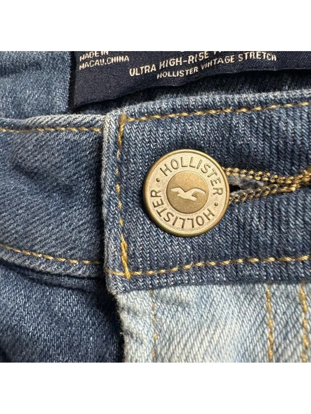 Hollister Colorblock Patchwork Jeans Womens 9S W29 L25 Ultra High Rise Straight